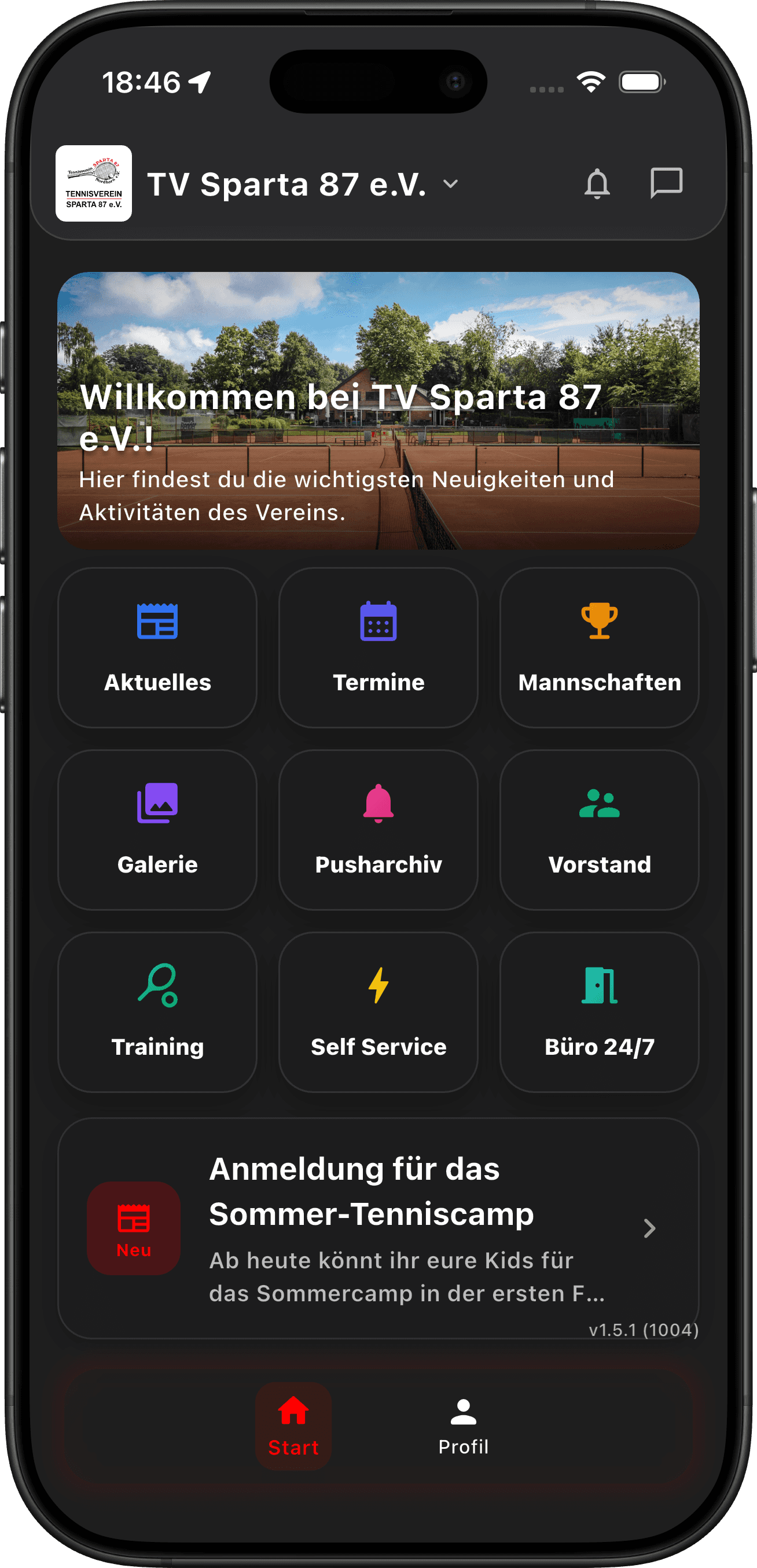 Ace-App im Dark Mode