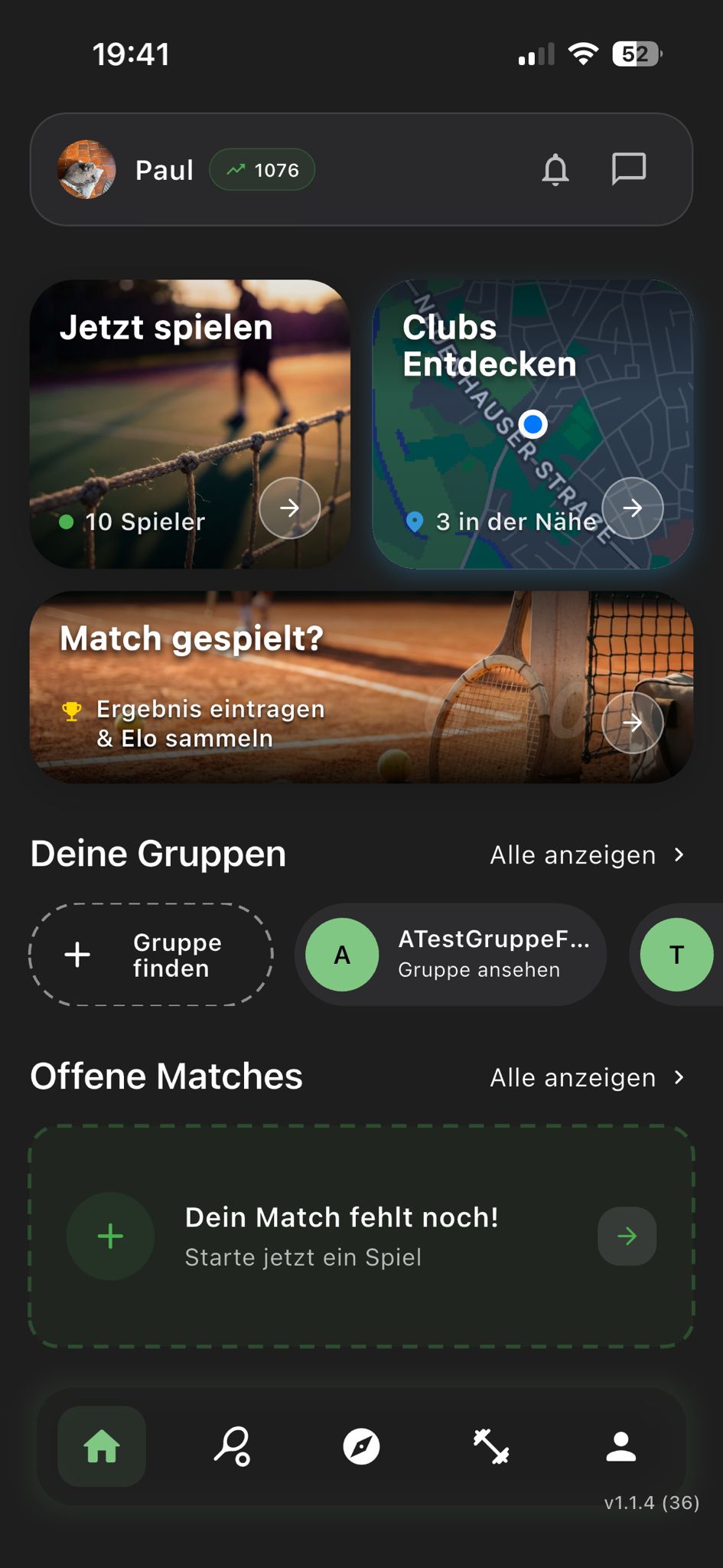ACE Tennis App Screenshot